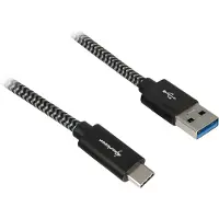 Sharkoon USB 3.2 Gen 2 Kabel USB-A Stecker> USB-C schwarz/grau 1 Meter - Kabel - Digital/Daten