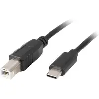 Lanberg Usb C Mâle Vers Usb B 2.0 Mâle Câble 1,8M Noir