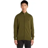 Timberland pour homme. TB0A2BMZ3021 Pull-over zippé Williams River vert (S), Casuel, Le coton biologique, Durable