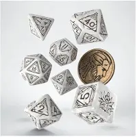 Q-workshop The Witcher Dice Set Geralt The White Wolf Board Game 7 Units Argenté Enfants