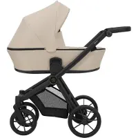 Kunert BRAV Poussette 2en1 marron avec cadre noir, roues jaunes et design moderne