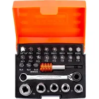 Bahco 2058/S26 - Jeu De Douilles Et Embouts Standard 1/4'' Pour Vis À Fente Et, Vis Phillips, Pozidriv, TORX Et Vis 6 Pans – 26 Pièces