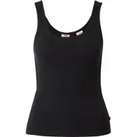 Levi's pour femme. A5906-0000 Essential Black Ribbed Tank Top (XS), Noir, Casuel, Coton, Sans manches / bretelles