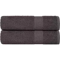 vidaXL Essuie-mains 2 pcs anthracite 50x100 cm 360 g/m² 100% coton