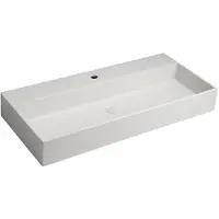 Sapho Quadrado - Lavabo pour plan de travail 960x440 mm, sans trop-plein, trou pour robinet, grès blanc AR467