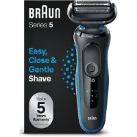 Braun Rasoir électrique - - SERIES 5 51-B1000s - 50 min d'autonomie - Noir/Bleu - Tête lavable