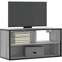 vidaXL Armoire TV Gris Sonoma 80x31x39,5 cm Bois composite et métal