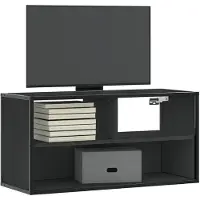 vidaXL Armoire TV noire 80x31x39,5 cm Bois composite et métal