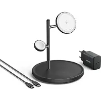 Anker Wireless Charger, "MagGo" 15W, 3-en-1, 3 x sans fil, Noir, "B25M1311
