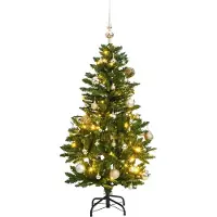 vidaXL Sapin de Noël artificiel articulé 150 LED et boules 120 cm