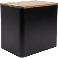 Salter BW128991 Toronto Bread Bin Black/Wooden, Stockage du pain, Noir, Marron