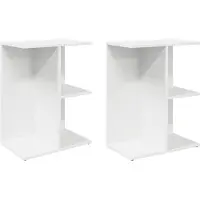 vidaXL Tables de chevet 2 pcs blanc 46,5x29x61 cm bois d’ingénierie