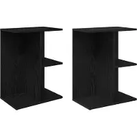 vidaXL Tables de chevet 2 pcs chêne noir 46,5x29x61 cm bois ingénierie