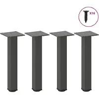 vidaXL Pieds de table basse 4 pcs. Anthracite 30-32 cm Acier