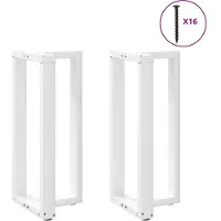 vidaXL Pieds de table de bar en T 2 pcs. Blanc 40x35x(90-91) cm Acier