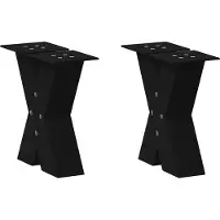 vidaXL Pieds de table basse en X 2 pcs. noir 30x(30-31) cm acier