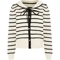 NAEMI Cardigan noir / blanc