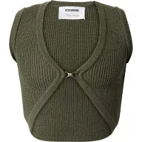 ABOUT YOU x Chiara Biasi Tops en tricot 'Leona' vert foncé
