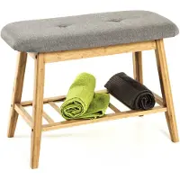Haku Banc avec support de rangement | 60 x 30 x 44 cm | Bamboedesign