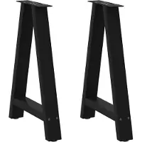 vidaXL Pieds de table de salle à manger en forme de A 2 pcs. noir 50x(72-73) cm acier