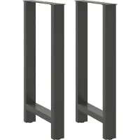 vidaXL Pieds de table basse Anthracite 2 pcs. 50x(90-91) cm Acier