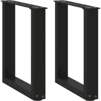 vidaXL Pieds de table basse en U 2 pcs. noir 28x(42-43) cm acier