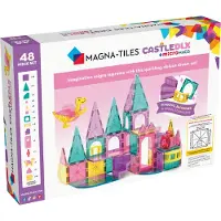 Magna-Tiles Ensemble d'aimants - 48 Parties - Château Deluxe + M - - UneTaille - Jouets Magnétiques