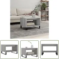 The Living Store Table basse Gris Sonoma 60x50x40 cm Bois composite