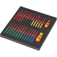 Wera 05150151001 28 Pièces 9751 Kraftform Kompakt VDE Set 1 Jeu De Lames Interchangeables Dans Un Insert En Mousse