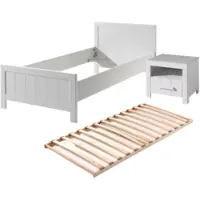 Vipack Cette combinaison Erik comprend les éléments suivants : lit Erik 90 x 200 cm *, sommier à lattes 13 l et Erik Nako *.