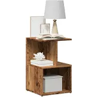 vidaXL Tables de chevet 2 pcs vieux bois 35x35x55 cm bois d'ingénierie