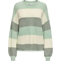 ONLY Pull-over 'ONLAtia' jaune pastel / vert pastel / vert chiné