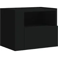 vidaXL Table de chevet murale noir 45x30x35 cm