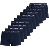 Jack & Jones Solid Boxers 10 Units Bleu L Homme
