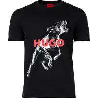 HUGO T-Shirt 'Deyladec' canneberge / noir / blanc cassé