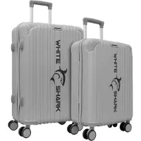 White Shark Shark GUARDIAN - BUNDLE 20" + 24", 2in 1 Trolley Cases, Silver, Valise, Argent