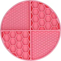 Eat Slow Live Longer Tapis à lécher rond à compartiments profonds rose, diamètre : 21 cm