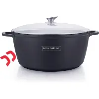Royalty Line Marmite avec revêtement antiadhésif effet marbre - D 40 cm - Noir