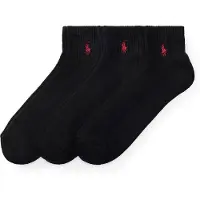 Ralph Lauren Chaussettes 'QUARTER' rouge / noir