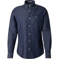 Gant pour homme. 3000402 Chemise Slim Fit Indigo navy indigo (S), Casuel, Coton, Classique, Manche longue, Marine