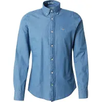 Gant pour homme. 3000402 Chemise slim bleu (S), Casuel, Coton, Manche longue