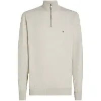 Tommy Hilfiger Sweat À Col Cheminée Zippé Essential Fleece 1/4 Zip/Heathered Oatmilk - Xxxl