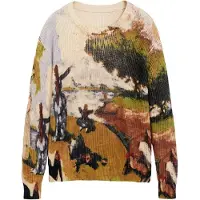 Desigual pour homme. 25SMJF05 Pull multicolore Masterpiece (M), Casuel, Coton, Polyester