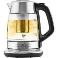 Eta Crystela Premium, Bouilloire électrique, Noir, Argent, Transparent
