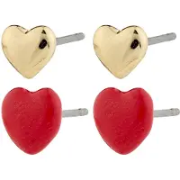 Pilgrim Boucles d'oreilles 'Maeve' or / rouge