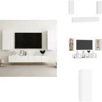 vidaXL Ensemble de 5 meubles TV Blanc Matériau dérivé du bois - Meubles TV
