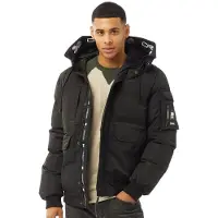 Crosshatch Veste à Capuche doublée de fourrure Milwaka Homme Noir