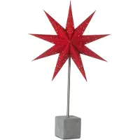 Markslöjd Support en béton 'étoile' avec lampe, électrique, E14, gris/rouge, 58 cm