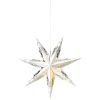 Markslöjd Bouquet étoile suspendue blanc-argent, H 75 cm x P 23 cm x L 75 cm