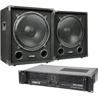 Max 'Dark Night 15SUB' subwooferinstallatie - 2400W. (Subwoofer actif), Haut-parleur PA, Noir